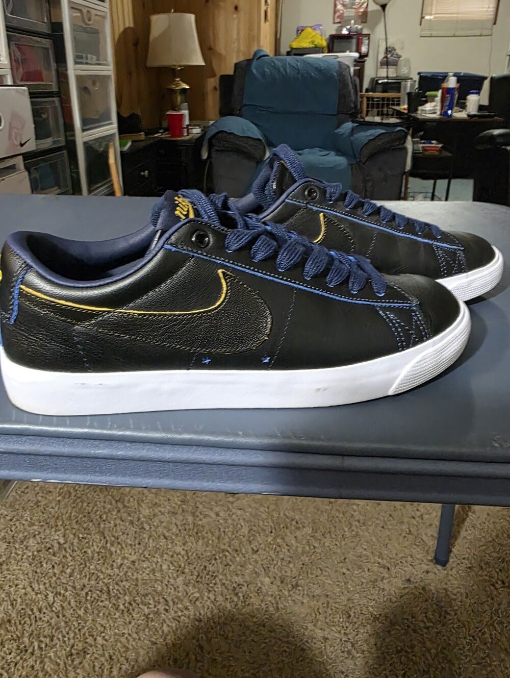 Nike Black SB Zoom Blazer Low NBA Warriors, Size 9m, New In Box.